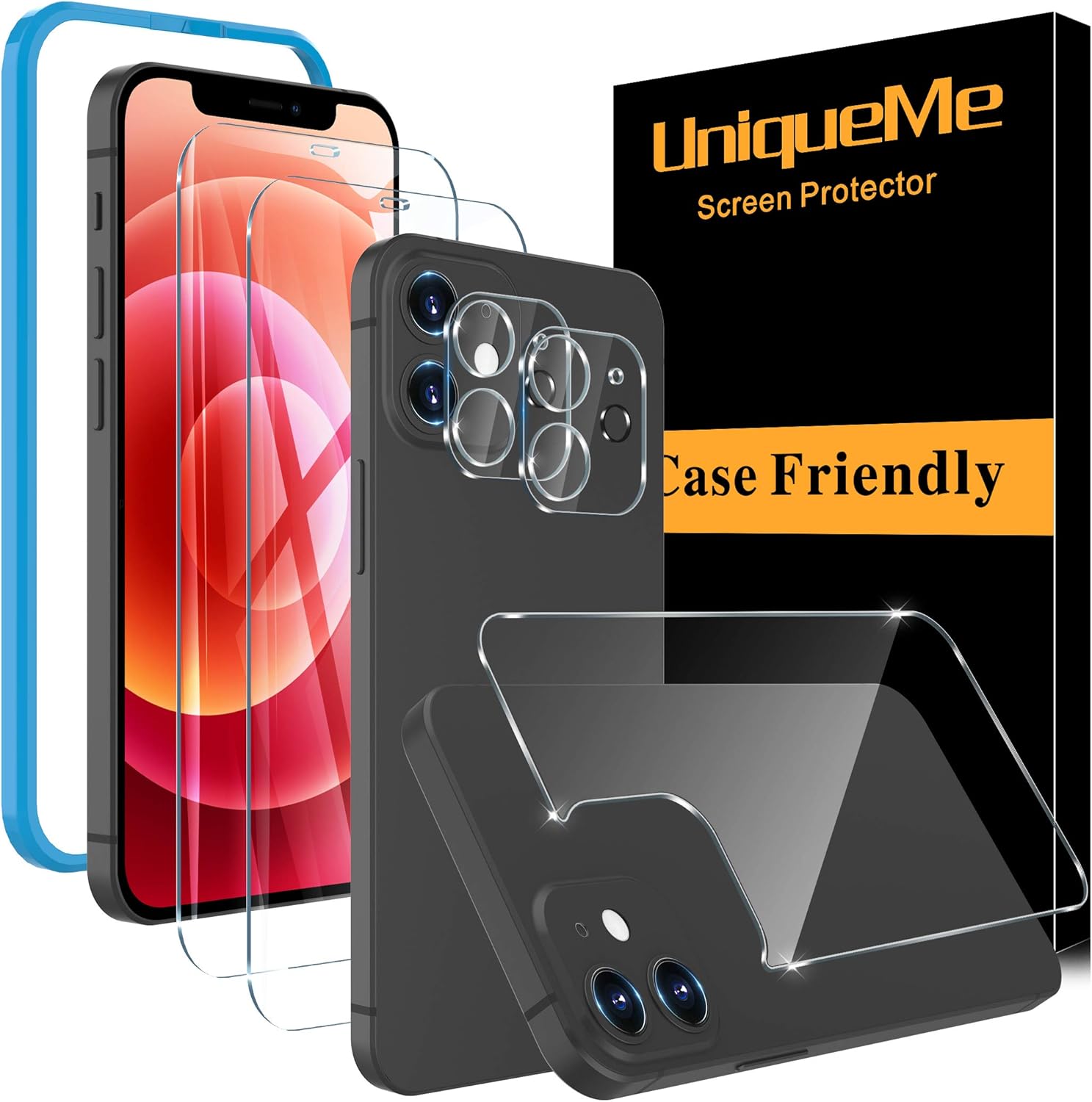 [2+2+1 Pack] UniqueMe Compatible with iPhone 12 Mini(5.4