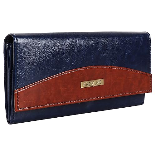Creature Blue Color Stylish Womens Clutch With Multiple Zipper and Card Slots (Color-Blue|| CL-012)