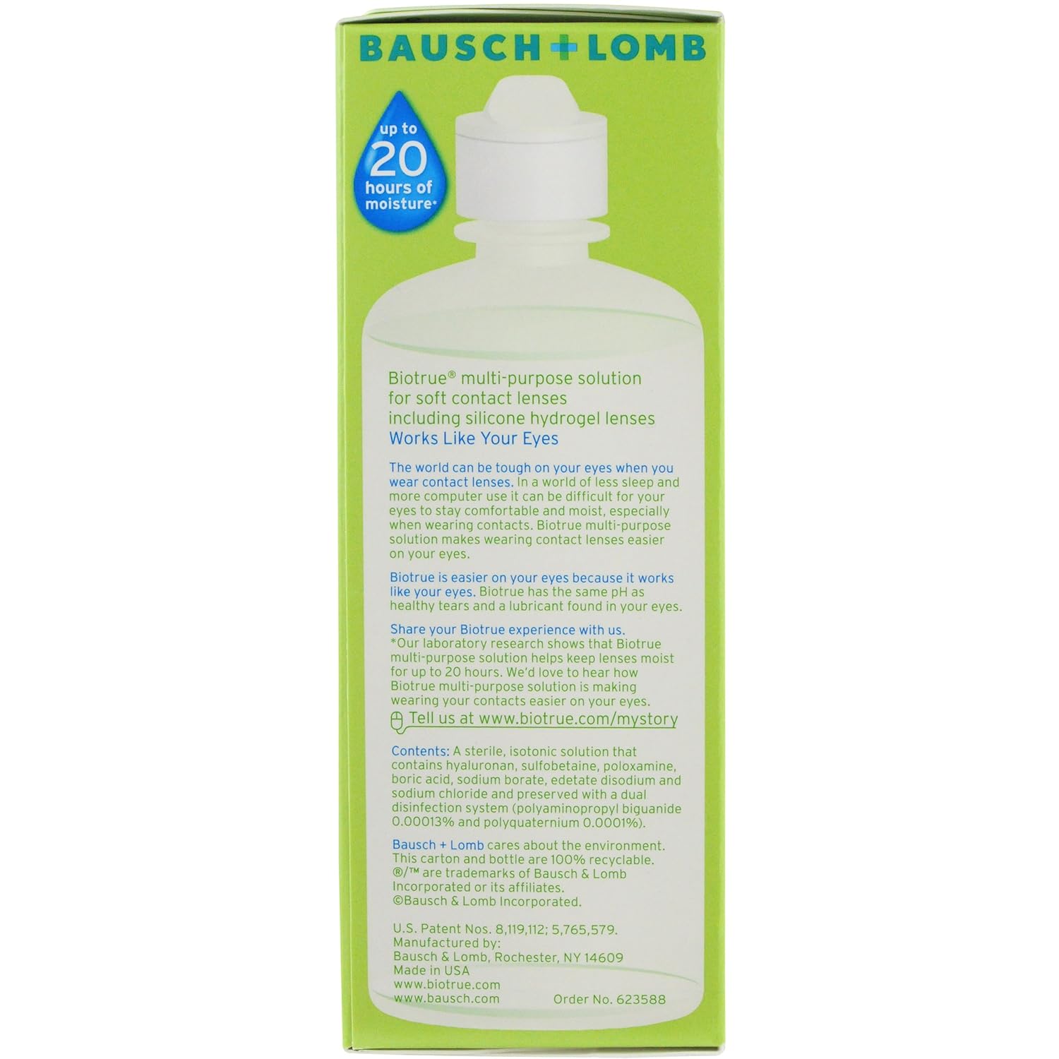 No saline solution for contacts