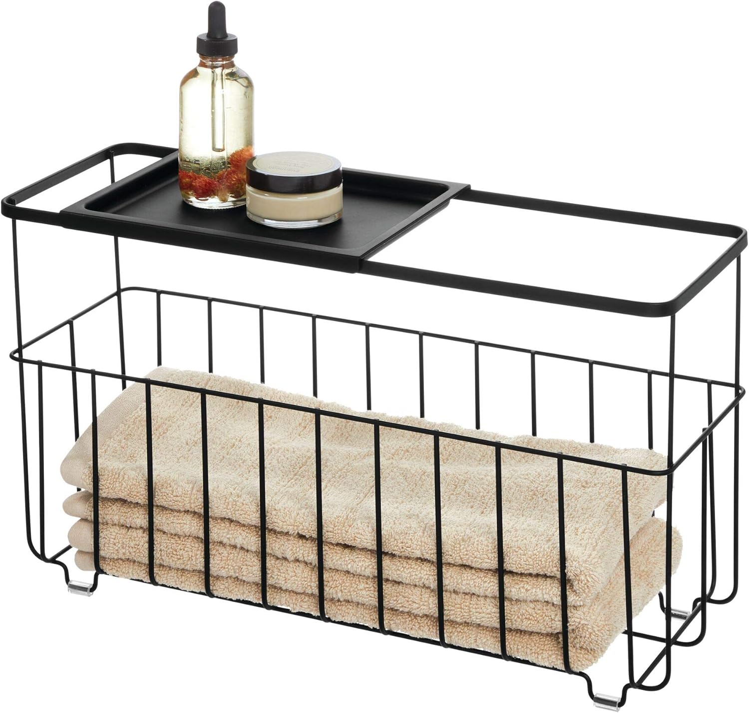 iDesign Everett Metal Over the Side Bathtub Caddy Basket for Master