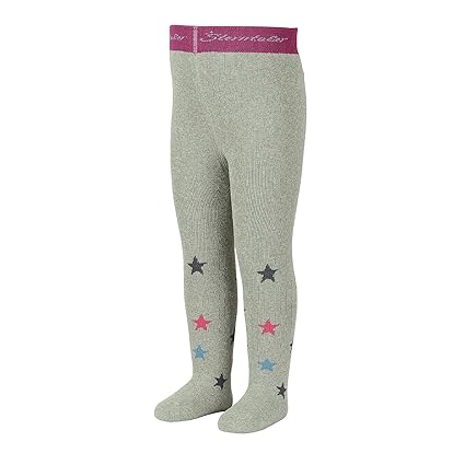 Sterntaler Strumpfhose mit Sternen für Mädchen, Alter: 3-4 Monate, Größe: 62, Grau (Silber Melange)