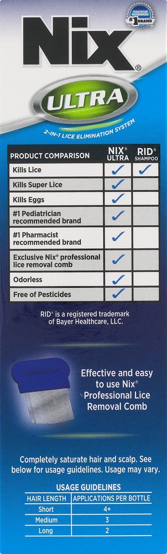 NIX Ultra Lice & Nits Treatment Kills Super Lice & Eggs Pesticide