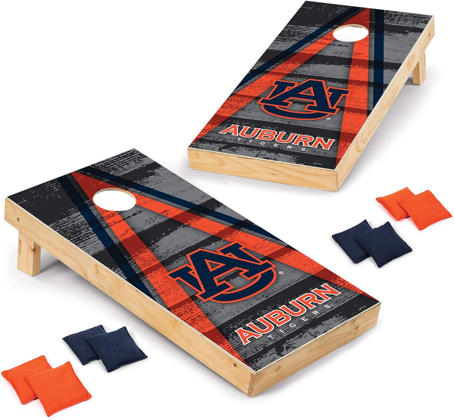 Wild Sports NCAA Auburn Tigers 2' x 4' Direct Print Vintage Triangle Wood Tournament Cornhole Set, Team Color : Sports & Outdoors