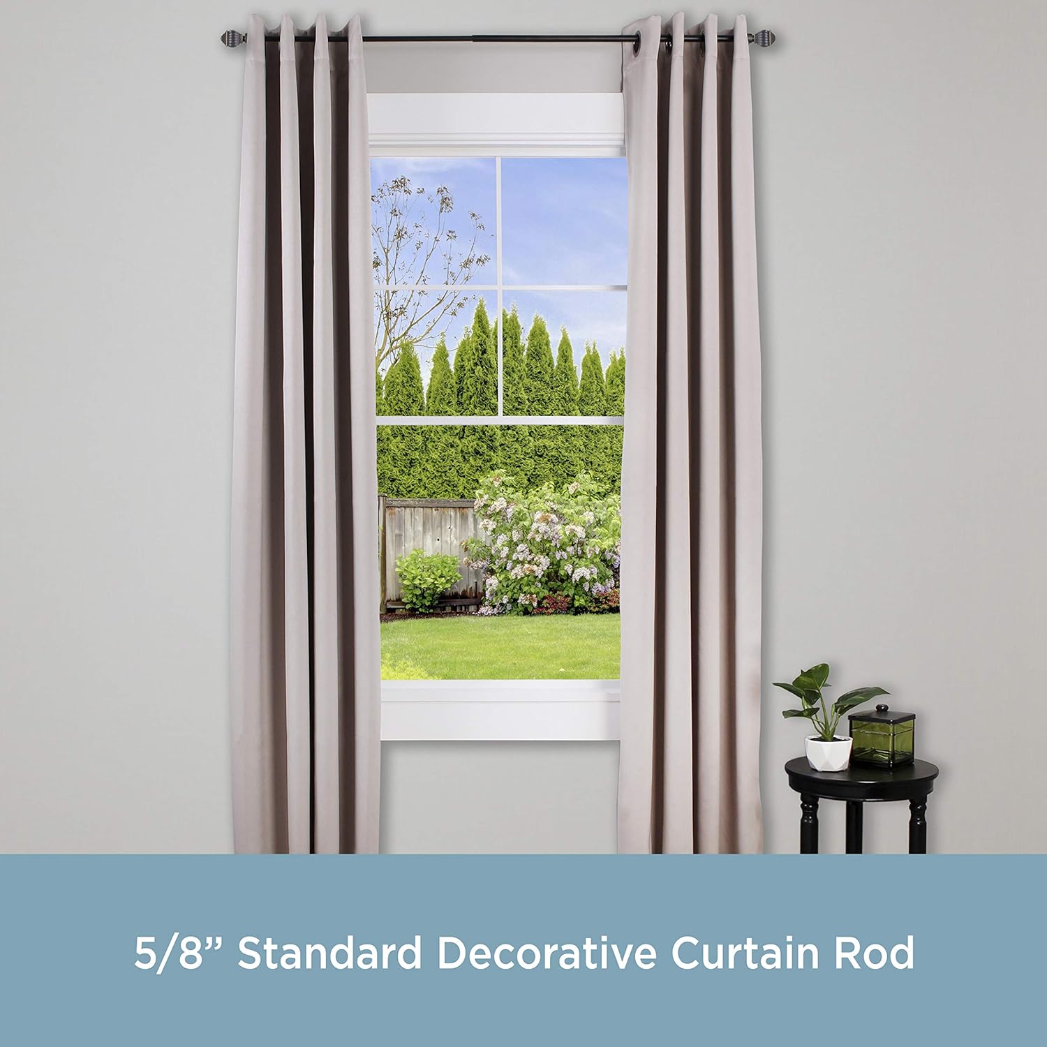 Kenney 5/8" Beckett Decorative Window Curtain Rod, 48-86", Oil Rubbed Bronze: Home & Kitchen