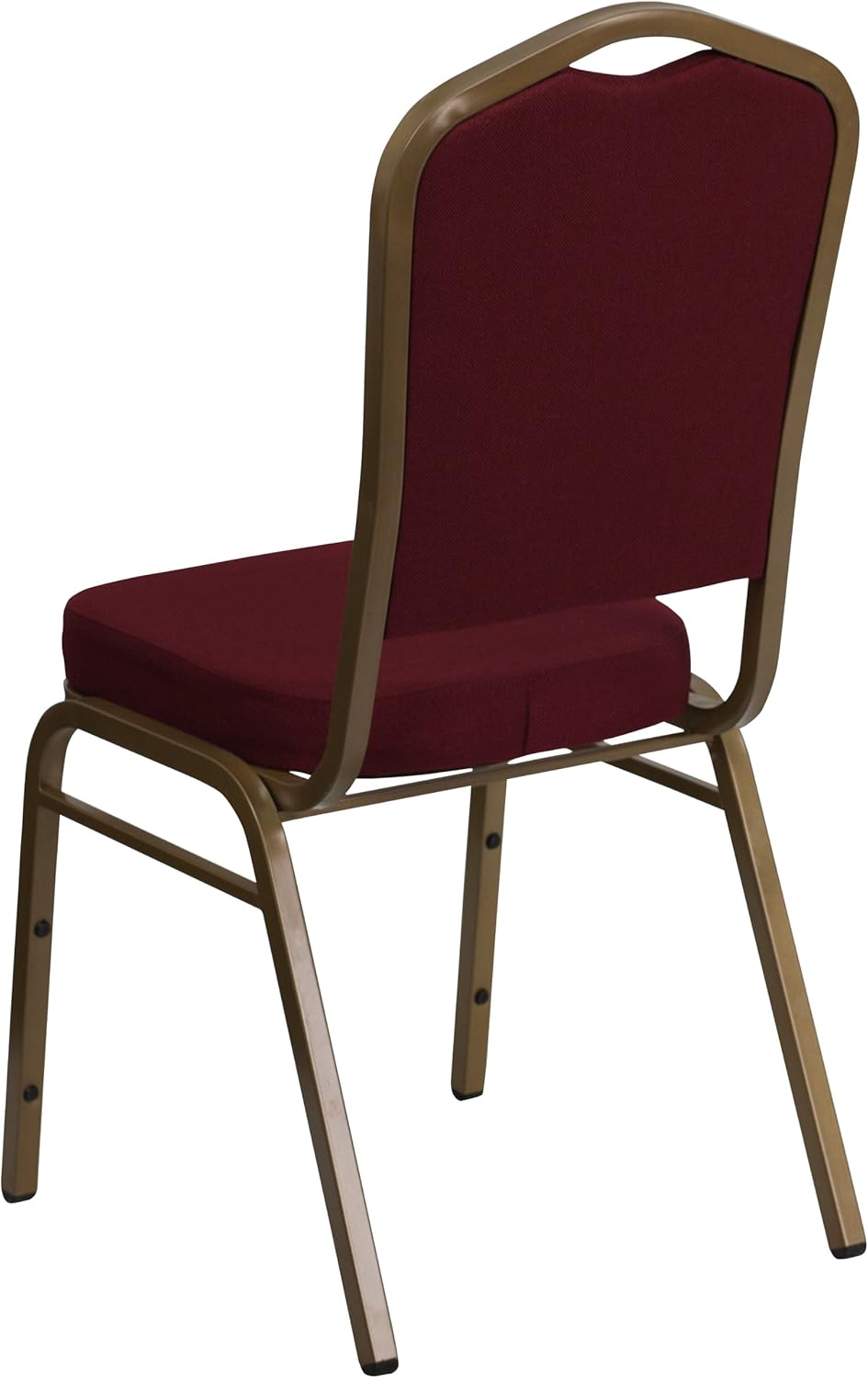Flash Furniture HERCULES Series Crown Back Stacking Banquet Chair in Burgundy Fabric - Gold Frame: Furniture & Decor