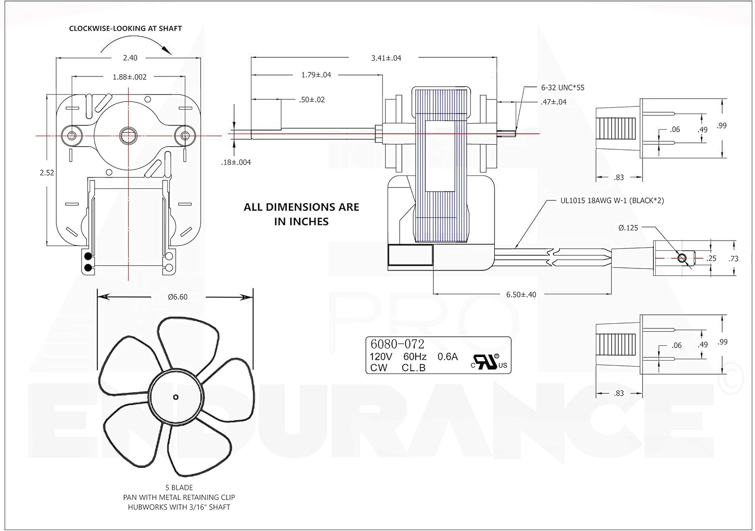 Endurance Pro S1200A000 Bathroom Fan Motor Assembly Replacement for Broan NuTone 3000 RPM 120V - - 