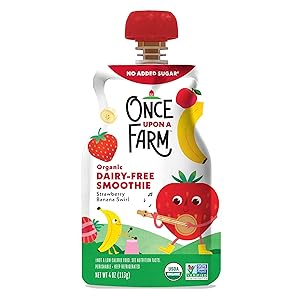 Once Upon A Farm, Organic Strawberry Banana Swirl Smoothie, 4 Ounce