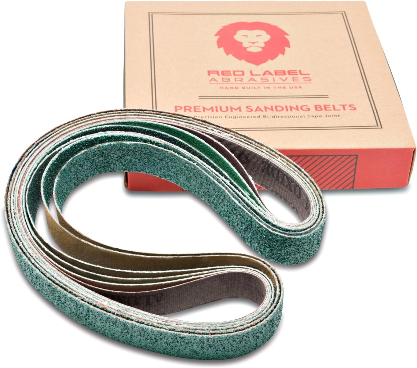 Red Label Abrasives 2 X 42 Inch Knife Sharpening Sanding Belts - Premium Ceramic - Coarse Grits - 6 Pack Assortment - - 