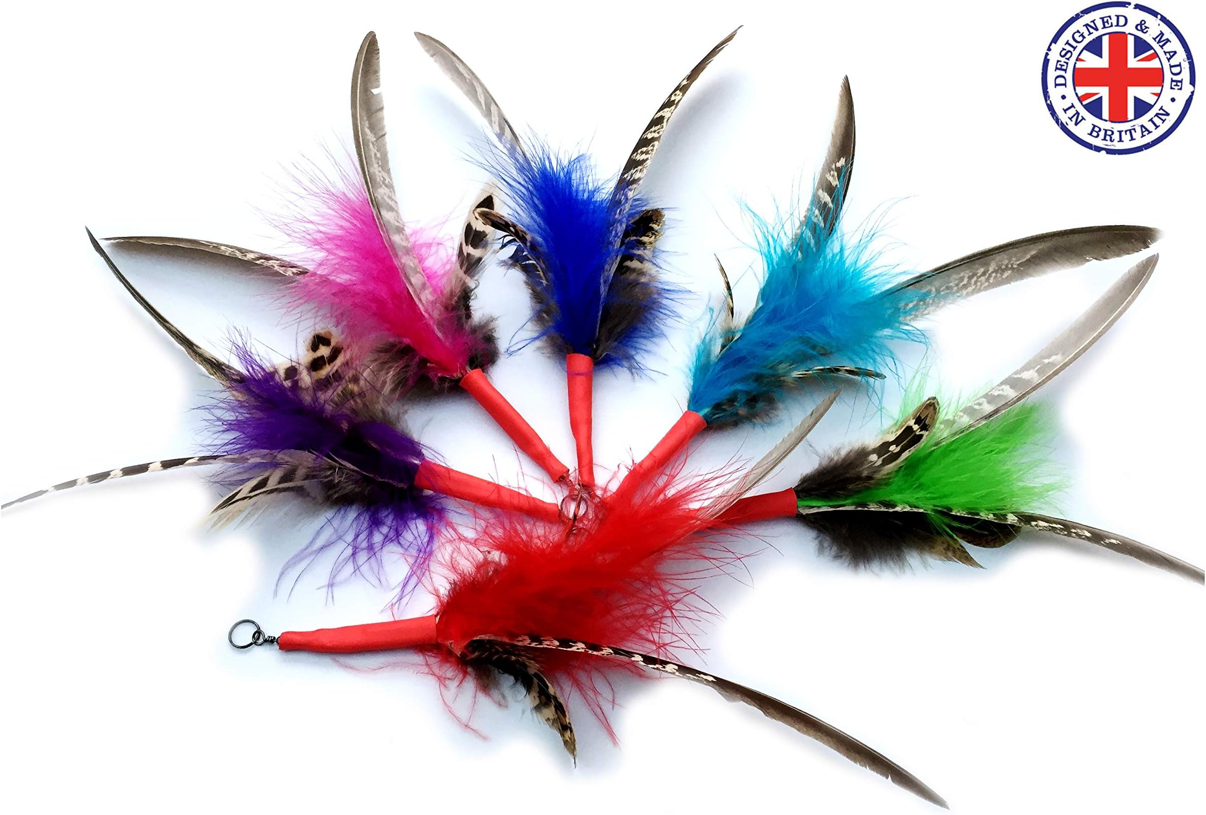 Purrs Feather Spinning Attachment 6 set UKmade Fits PurrSuit, Da Bird & Frenzy Wand Cat Toys