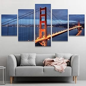 SIGNWIN Framed Canvas Wall Art Night Scene with...