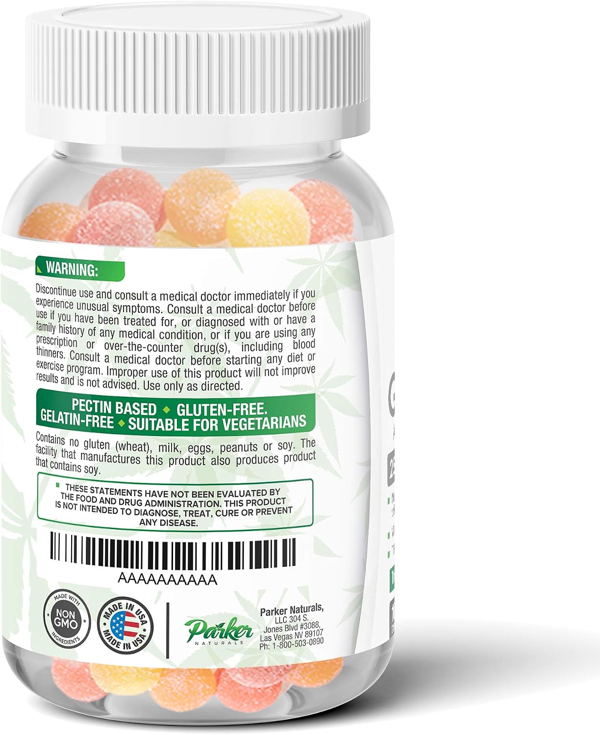 Organic Hemp Oil Gummies in Big 100 Count Bottle. 2550mg