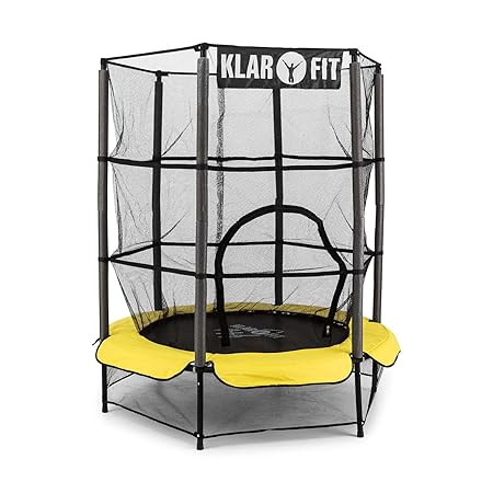 Klarfit Rocketkid • Trampolin • Gartentrampolin • Outdoor-Trampolin • 140 cm Ø • verschließbares Sicherheitsnetz • Bungeeseil