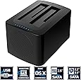 Sabrent USB 3.0 to SATA Dual Bay External Hard Drive Docking Station with Built-in Cooling Fan for 2.5 or 3.5in HDD, SSD with Hard Drive Duplicator/Cloner Function [8TB Support] (EC-HDFN)