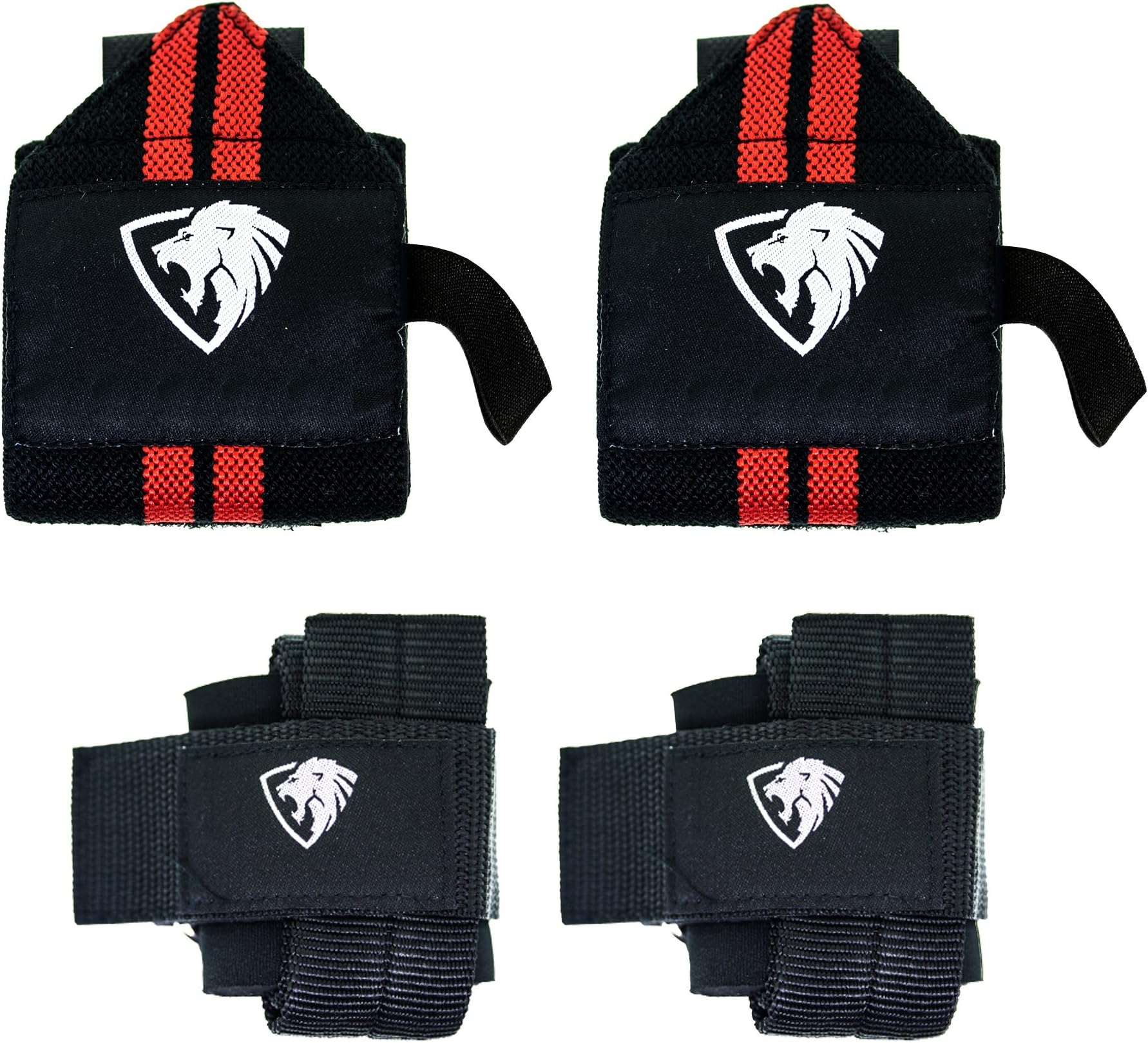 Primal Elite Wrist Wraps + Lifting Wraps Bundle (2 Pairs) - Professional Grade Protection for Weightlifting, Crossfit, Workout, Gym, Powerlifting, Bodybuilding
