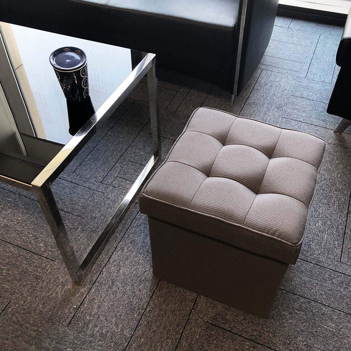 Neatorg Woven Folding Storage Ottoman Small Chest Box For Bedroom Foot Rest Stool Under Desk Coffee