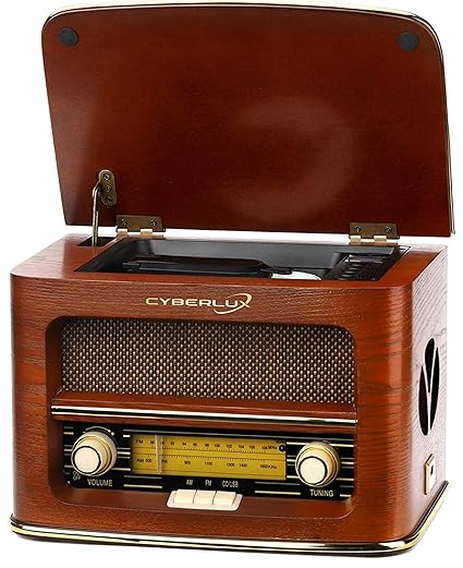 Nostalgie Holz Musikanlage Lautsprecher CD MP3 Player USB Fernbedienung