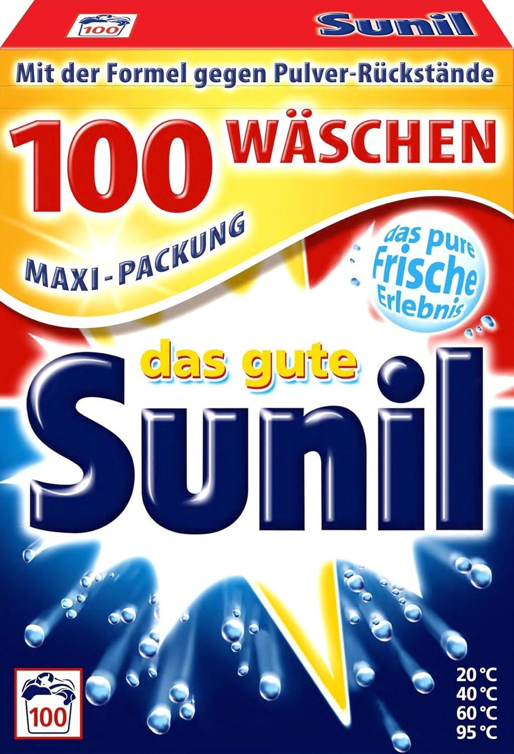 Sunil Waschmittel Vollwaschmittel aktiv Pulver für 100 Wäschen: Amazon