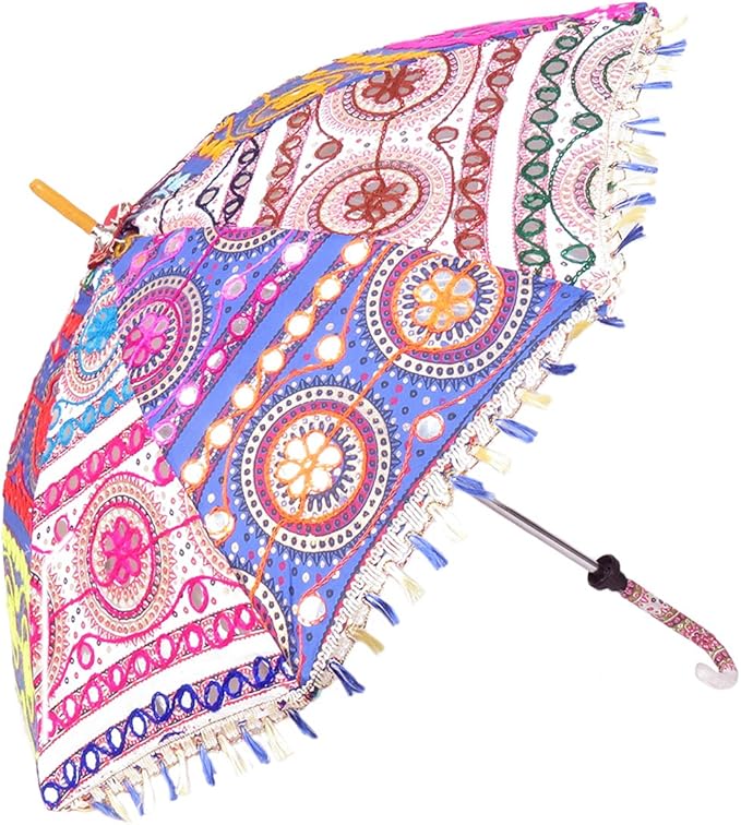 Amazoncom decorative designer cotton handmade embroidered umbrella