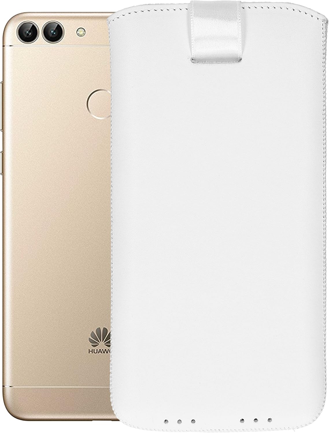 mumbi Genuine Leather Case Compatible with Huawei P Smart White - Image 3