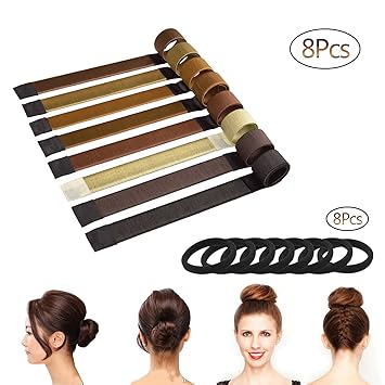 Buy Hair Bun Kakoo 8 Pcs Hair Donut Bun Shaper Hairstyle Tool