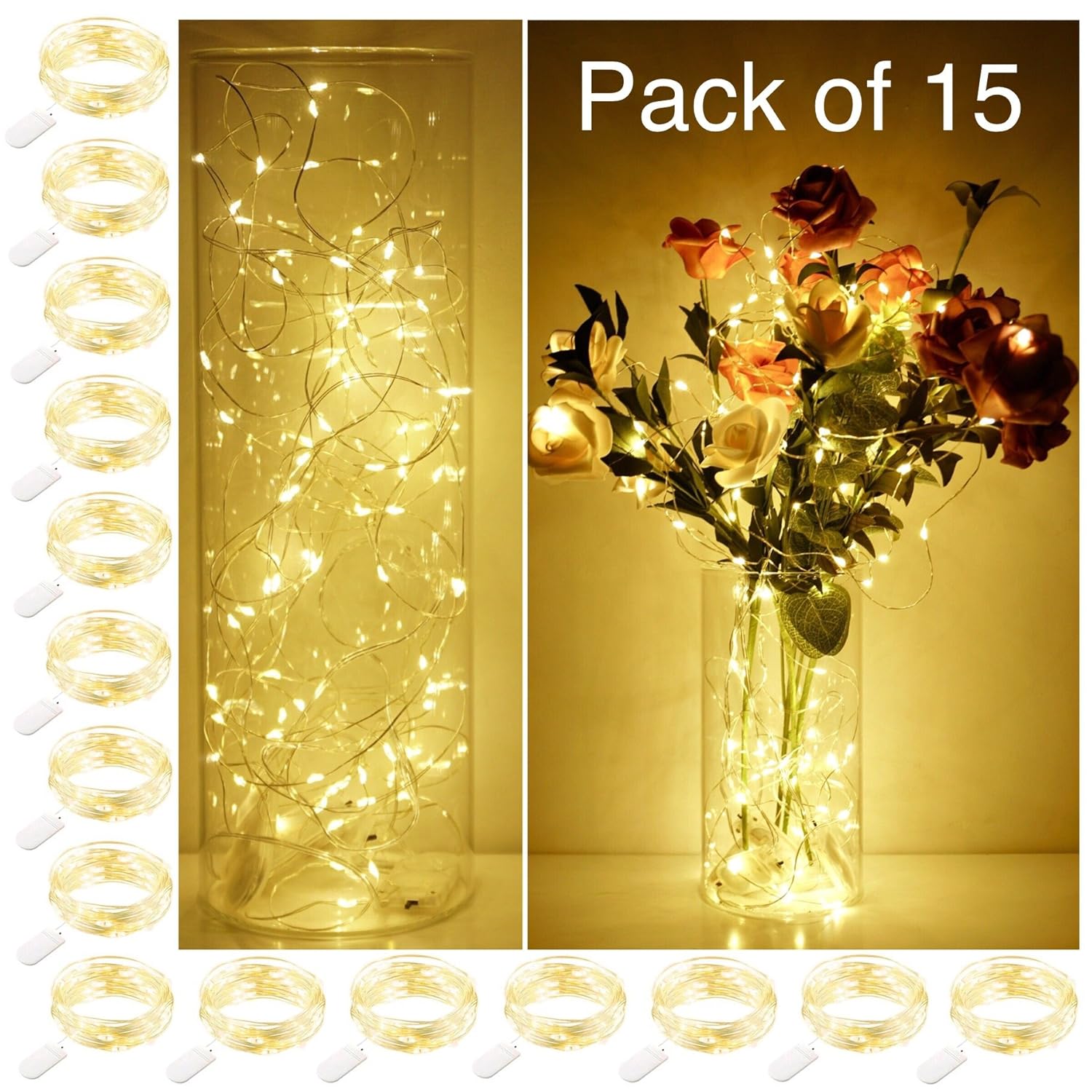 Crackle Glass Vase With Fairy Lights Yescar Innovations2019 Org