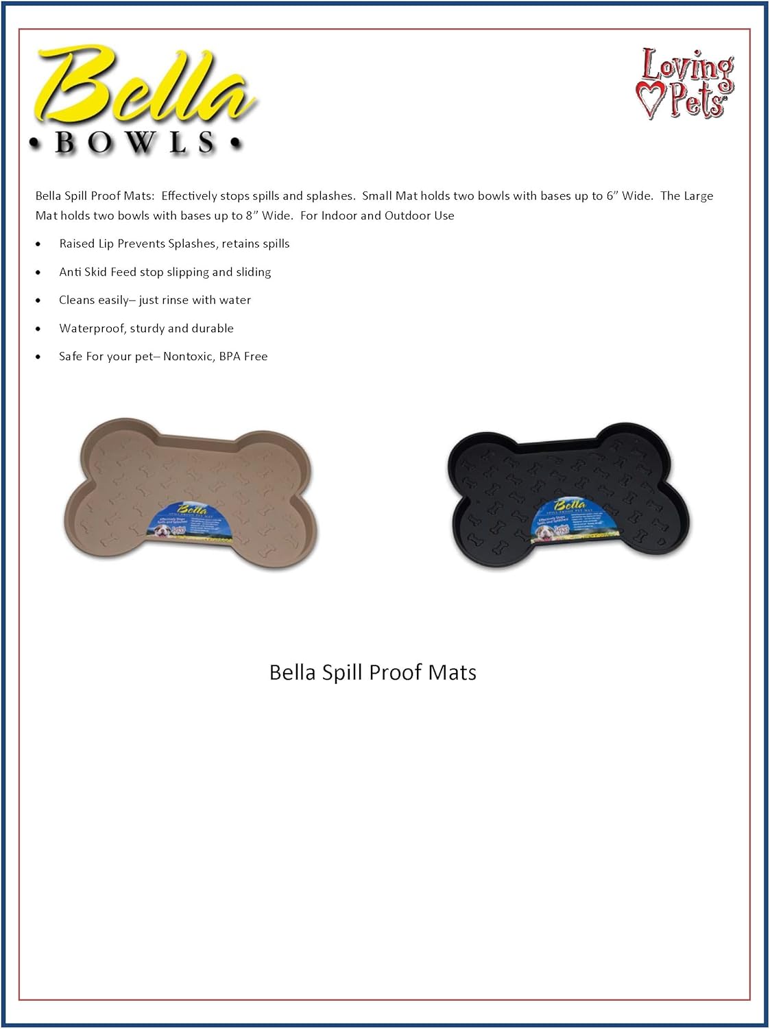 spill proof dog mat