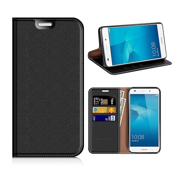 MOBESV Honor 5C Hülle Leder, Honor 5C Tasche Lederhülle/Wallet Case/Ledertasche Handyhülle/Schutzhülle mit Kartenfach für Hon