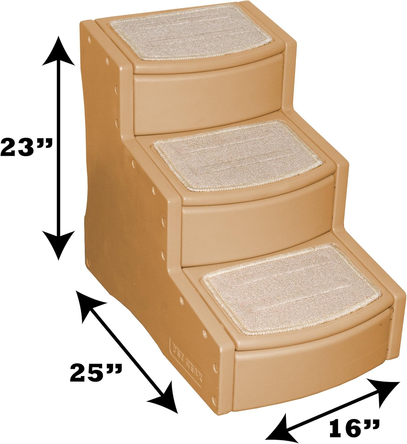 Pet Gear Easy Step III Pet Stairs, 3-step/for cats and dogs up to 150-pounds, Tan : Dog Steps For Suv : Pet Supplies
