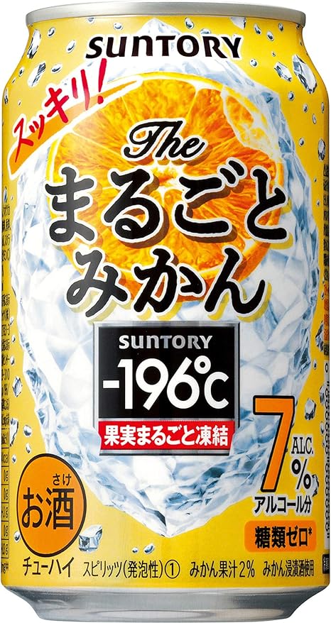 Amazon Co Jp 果実まるごと凍結 糖質ゼロ 196 ザ まるごとみかん チューハイ 350ml 24本 食品 飲料 お酒