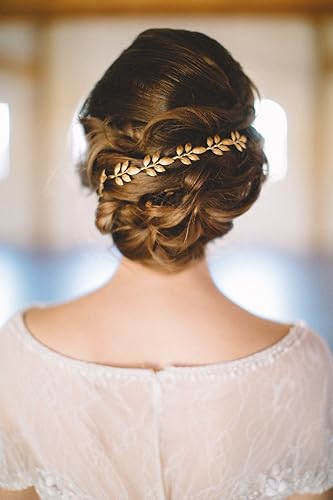 Amazon Com Athena Crown Golden Leaf Headband Special Occasion Bridal Headband Handmade