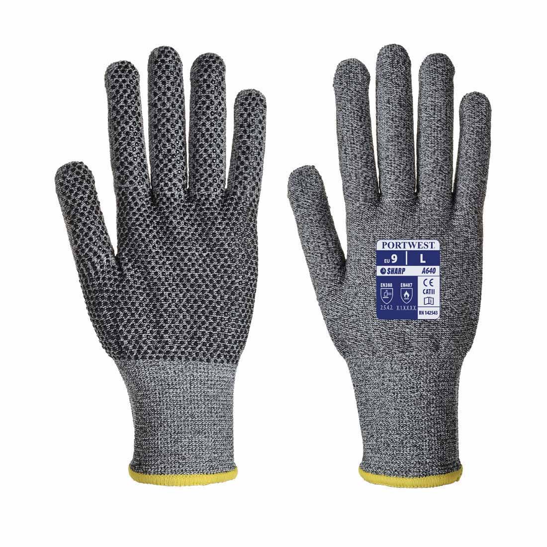 Portwest A640 Cut Resistant Sabre-Dot Glove Grey, XX-Large, XXL - Image 4