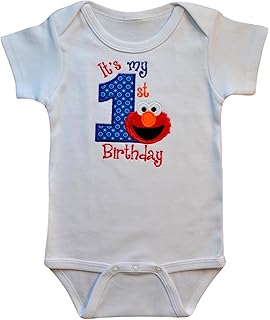 Amazon Com Baby Boys 1st Birthday Outfit Elmo Bodysuit