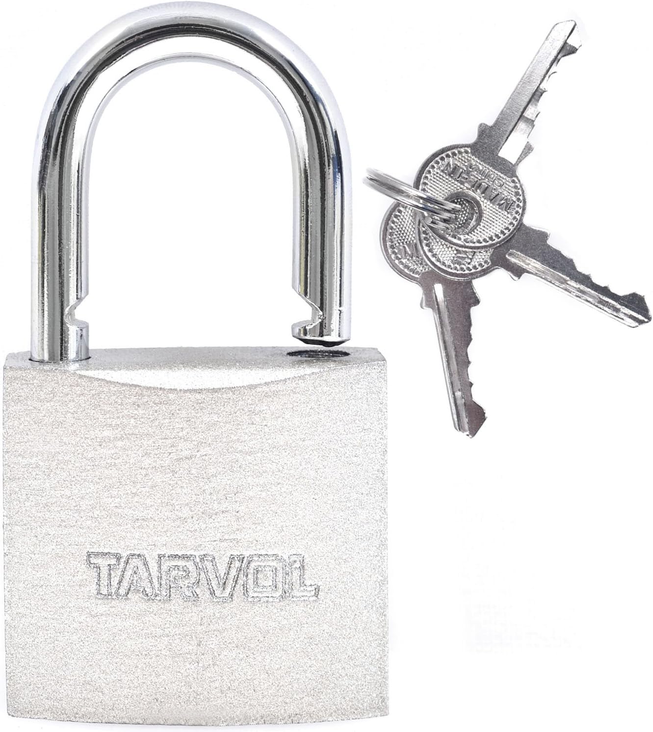 Steel Padlock with Keys (Heavy Duty Security) Safely Lock Interior or Exterior Gates, Sheds, Lockers, Bikes, Tool Box, or Containers. Includes 3 Master Keys - - 