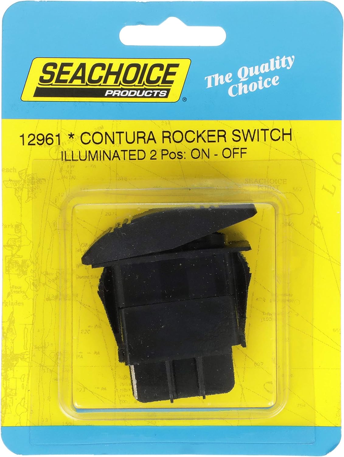 SEACHOICE 12961 Illuminated Contura Rocker Switch On/Off Black : Boating Rocker Switches : Sports & Outdoors