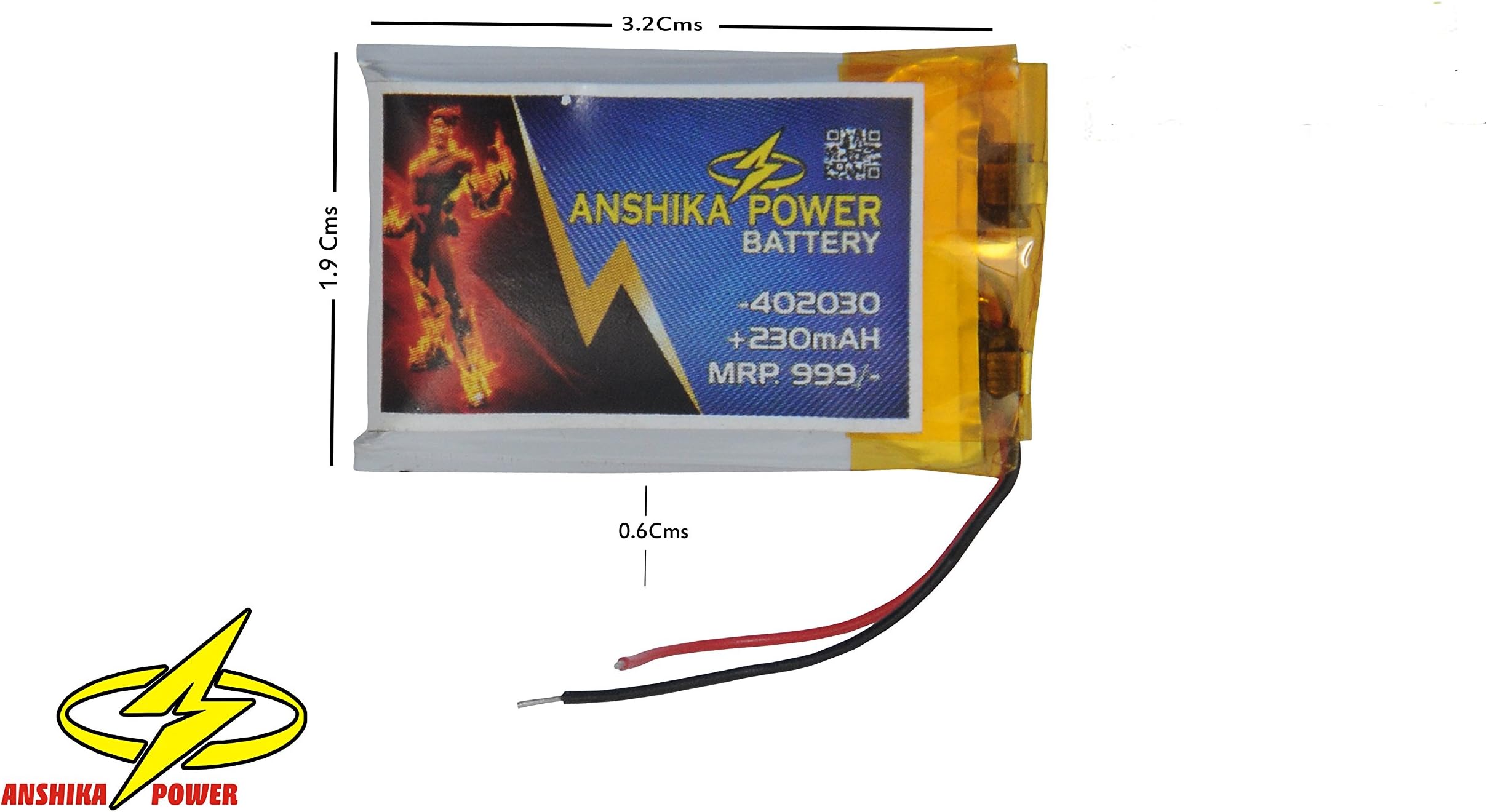 pcshop 3.7V 230mAh LiPo Rechargable Battery for RC Helicopter, Bluetooth and DIY (Silver)