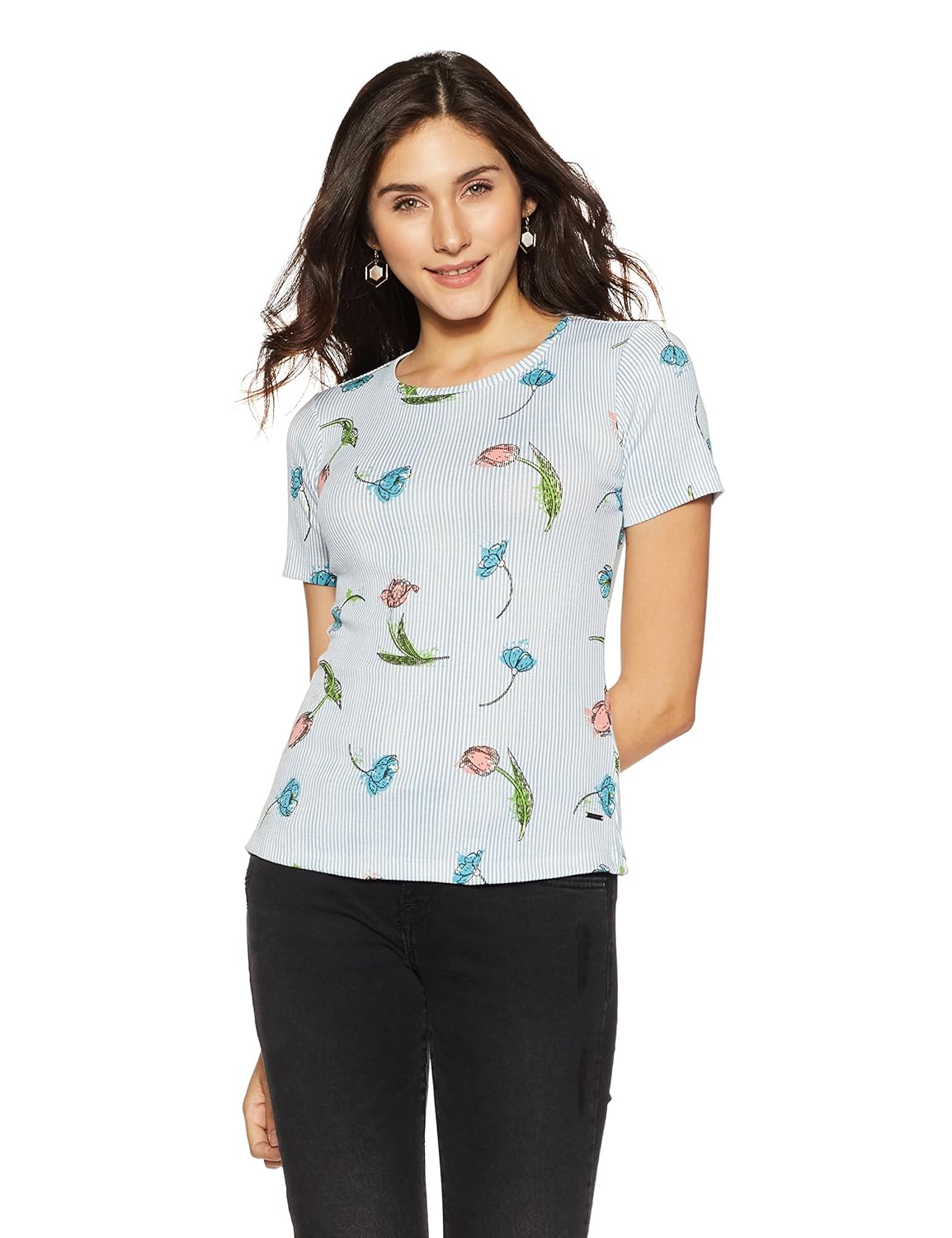 vero moda women's floral loose fit t-shirt