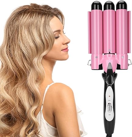 Amazon Co Jp ヘアアイロン ショート 3バレルヘアアイロン 28mm電動ヘアウェイバーヘア クリンパーセラミックコーティング温度調節可能なロングヘアまたはショートヘア用ヘアスタイリングツール 我ら ビューティー