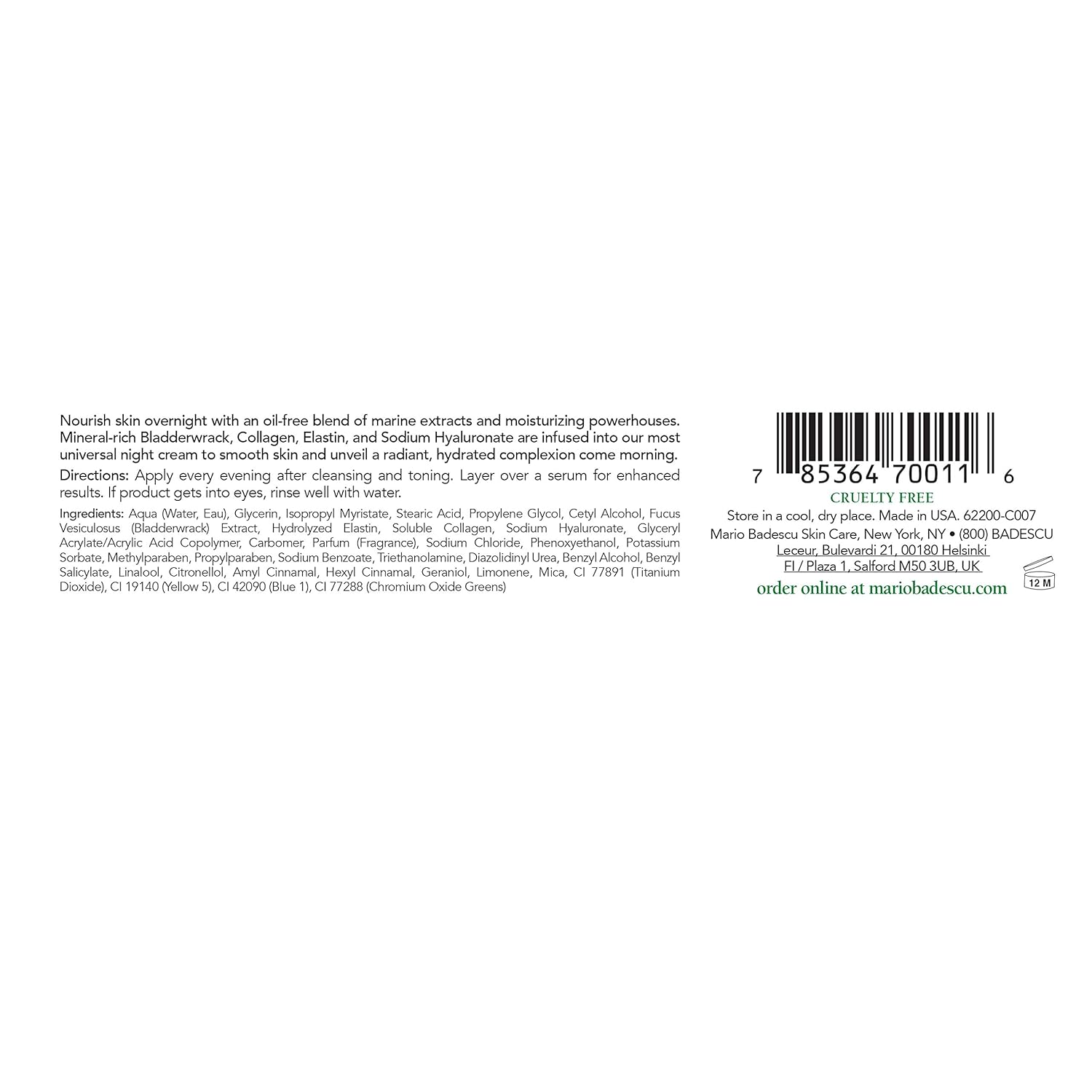 Mario Badescu Seaweed Night Cream, 1 oz: Premium Beauty