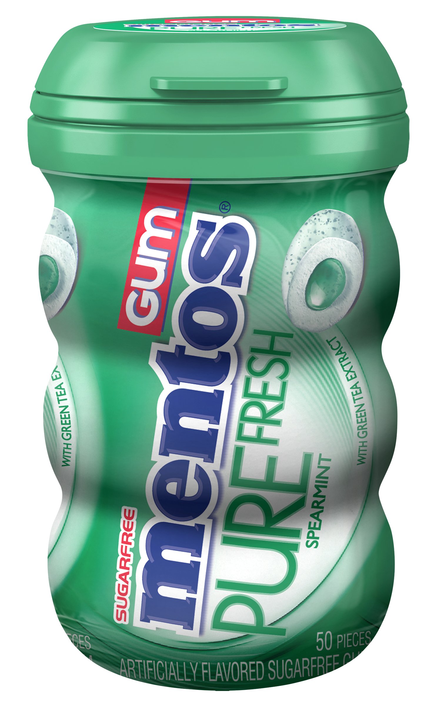 Mentos Pure Fresh SugarFree Chewing Gum With Xylitol, Spearmint, 50