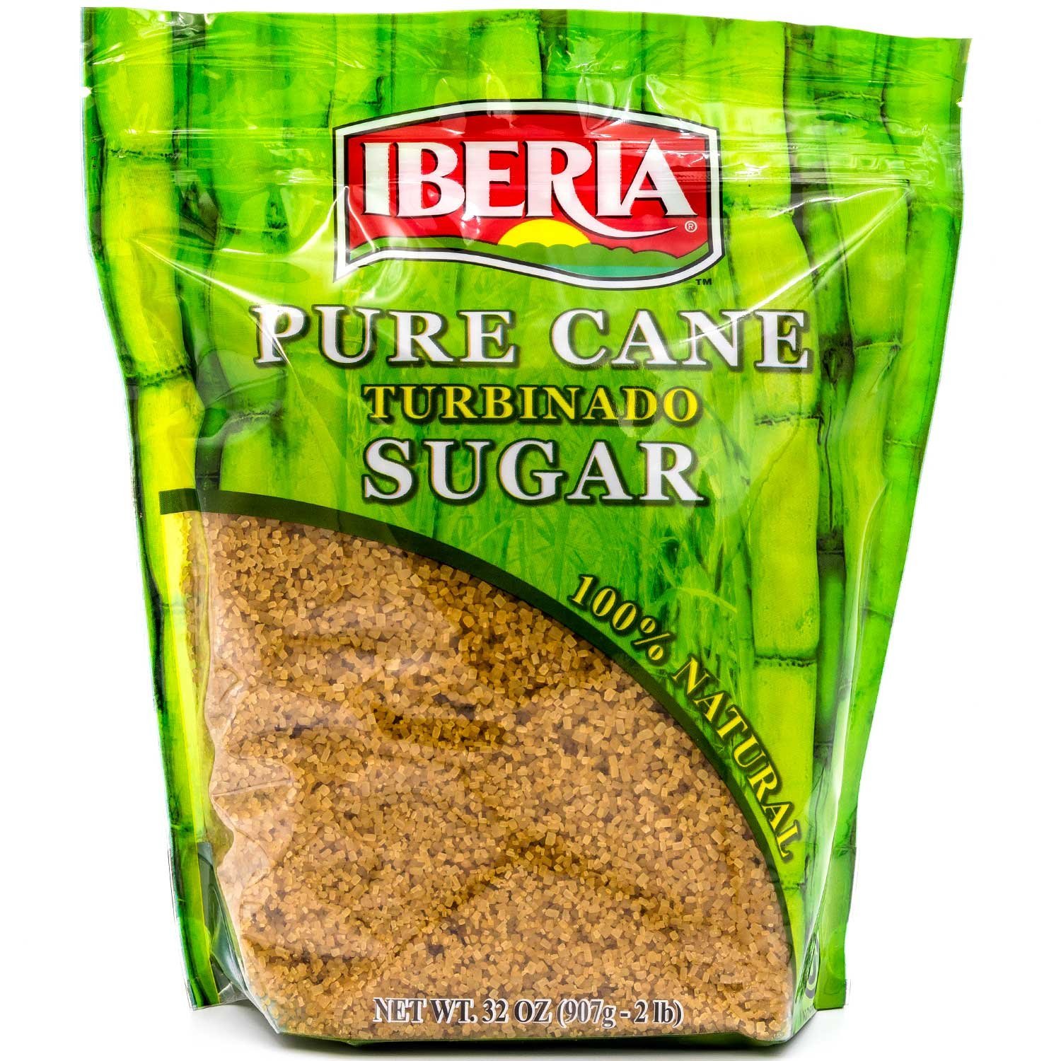 Iberia Turbinado Raw Sugar, 2 Lb, 100% Natural Raw Cane Sugar In a Resealable Bag