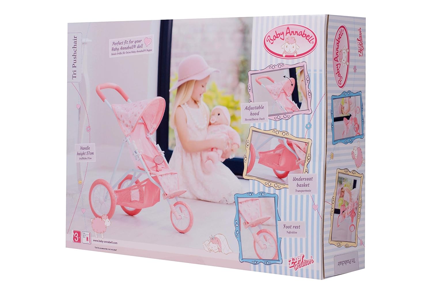 baby annabell tri pushchair