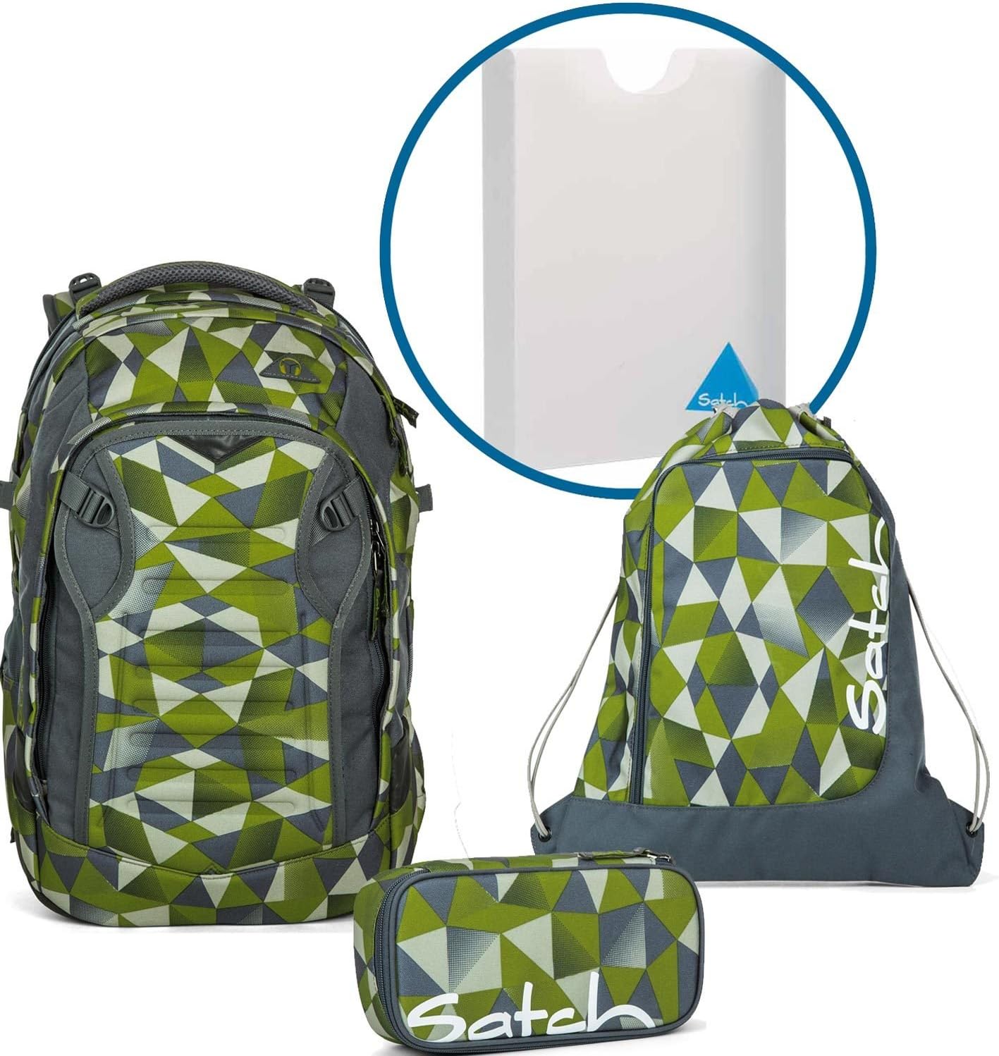 Ergobag School Rucksack Set 4 Pieces Green Crush 9L1 Green Crush