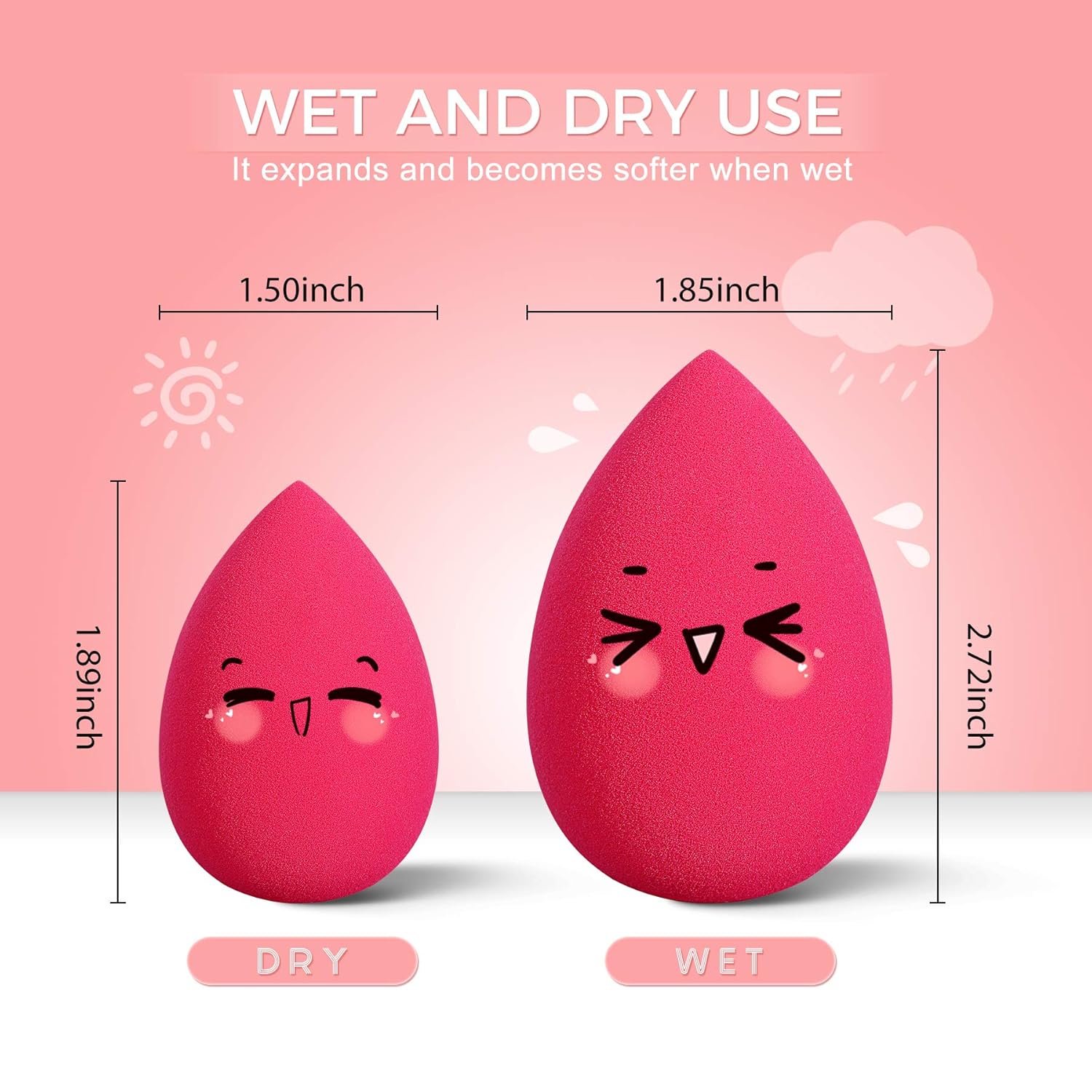 6Pcs Makeup Sponge, Easkep Blender Beauty Foundation Blending Sponge Set Professional Perfect Puff Flawless for Liquid Latex Free Multi-Color No Floating Powder : Beauty