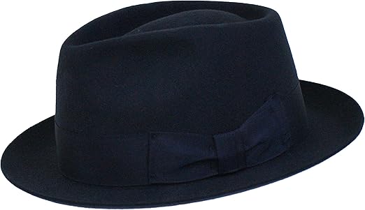 navy blue felt hat
