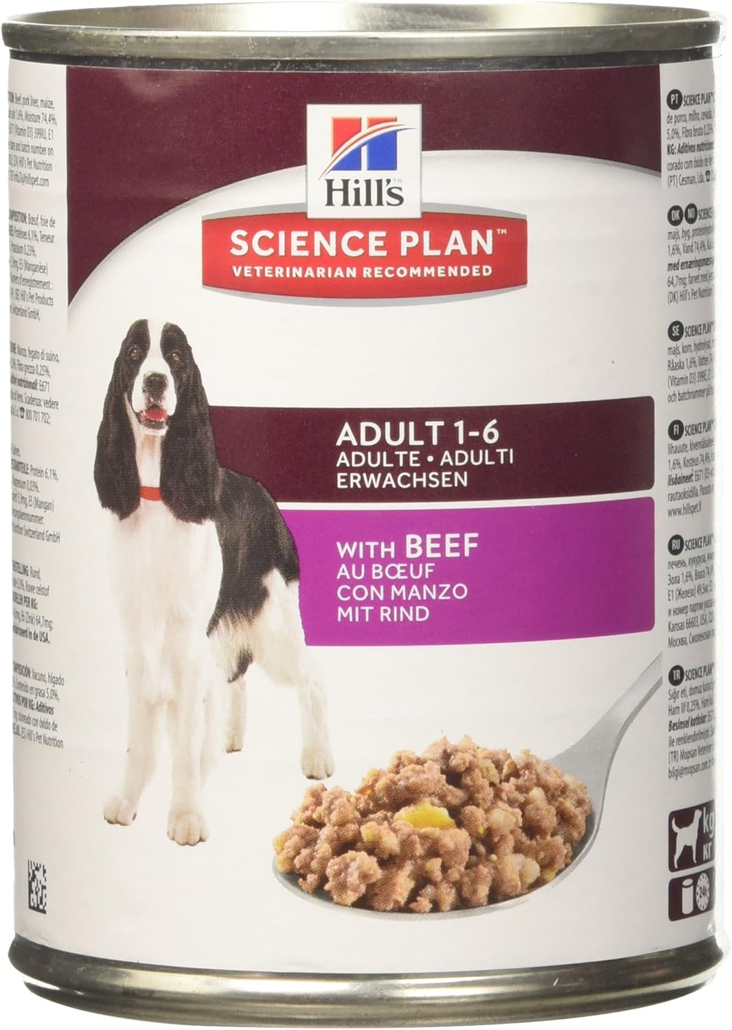 Hill's' 's Science Plan Canine Adult Health & Food Beef Dog Food 12 X 370G, 370 g (Pack of 12)