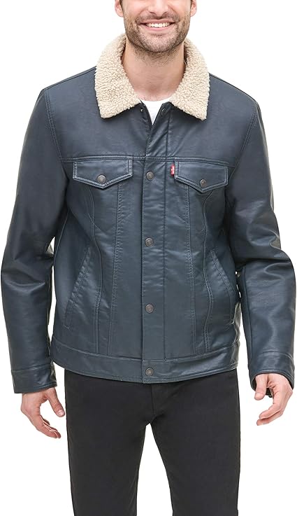 levis leather sherpa jacket
