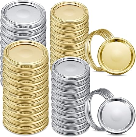 Juego de 36 tapas y bandas para tarros de conserva compatibles con