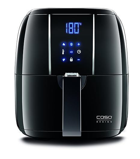 CASO AF 200 Design Heißluft Fritteuse (Füllmenge: 2.5 L, 6 automatische Kochprogramme), Innenraum aus Edelstahl, Heißluftfrit