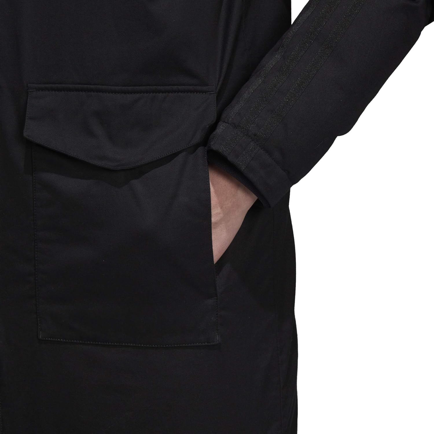 adidas originals down filled parka coat in black