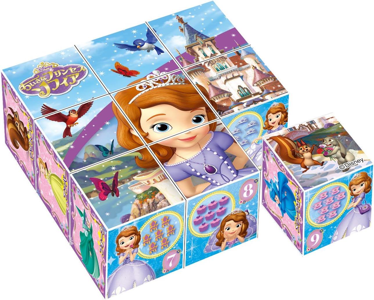 Amazon 9コマ 子供向けジグソーパズル ちいさなプリンセス ソフィア キューブパズル 立体パズル おもちゃ